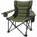 High-Back Folding Camping Chair, Olive Green/Black, 60 x 60 x 95 cm