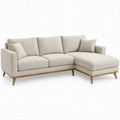 Beige Reversible L-Shaped Sectional Sofa with Chaise, 108 x 64 x 34 in