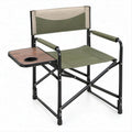 Folding Director Chair with Side Table and Cup Holder, Olive Green/Beige/Black/Brown, 33.5 x 23.6 x 35.4 in